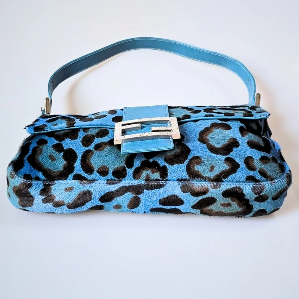 *SOLD**Fendi Baguette Pony Hair Leopard Print with Crystal Detail - Picture 8 of 15